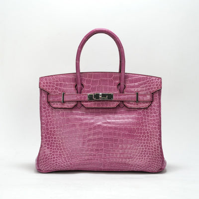 HERMES HERMES Birkin 30 Birkin 30 Polosus Crocodile Fuchsia Pink Pink Silver Metal Fittings