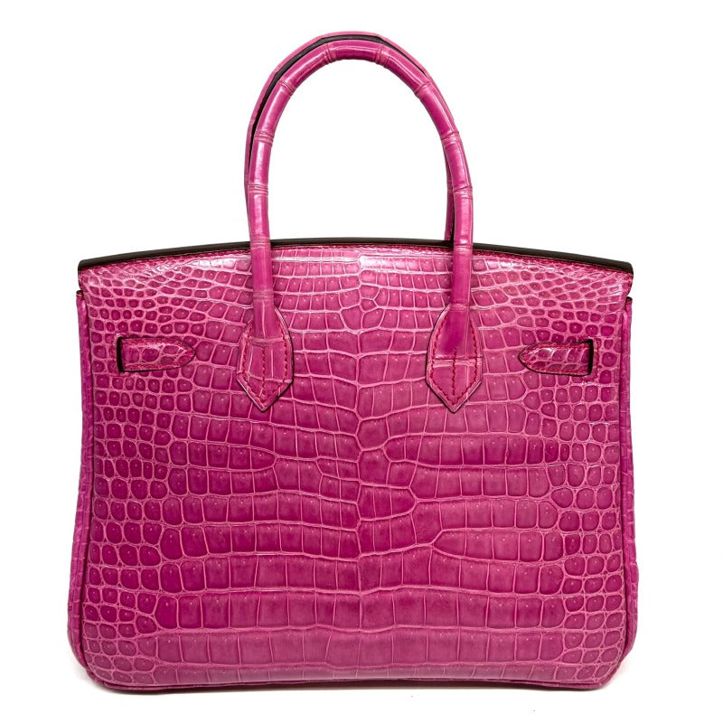 HERMES HERMES Birkin 30 Birkin 30 Polosus Crocodile Fuchsia Pink Pink Silver Metal Fittings