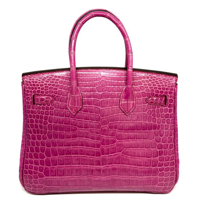 HERMES HERMES Birkin 30 Birkin 30 Polosus Crocodile Fuchsia Pink Pink Silver Metal Fittings