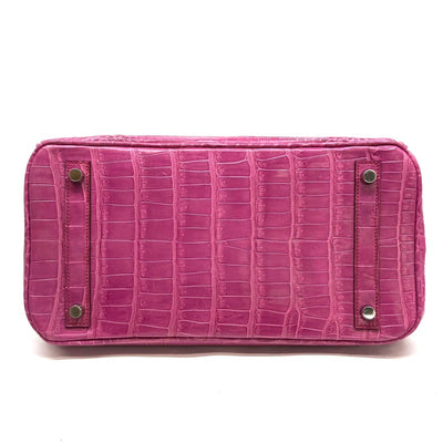 HERMES HERMES Birkin 30 Birkin 30 Polosus Crocodile Fuchsia Pink Pink Silver Metal Fittings