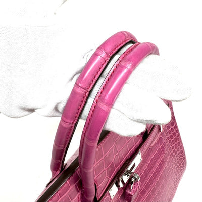 HERMES HERMES Birkin 30 Birkin 30 Polosus Crocodile Fuchsia Pink Pink Silver Metal Fittings