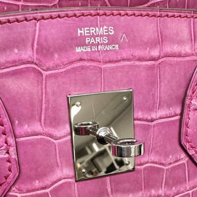 HERMES HERMES Birkin 30 Birkin 30 Polosus Crocodile Fuchsia Pink Pink Silver Metal Fittings
