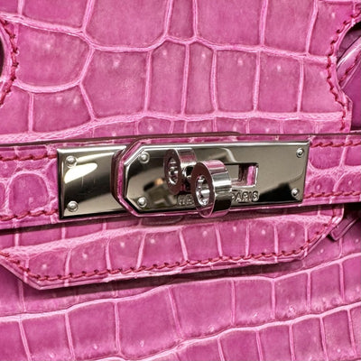 HERMES HERMES Birkin 30 Birkin 30 Polosus Crocodile Fuchsia Pink Pink Silver Metal Fittings