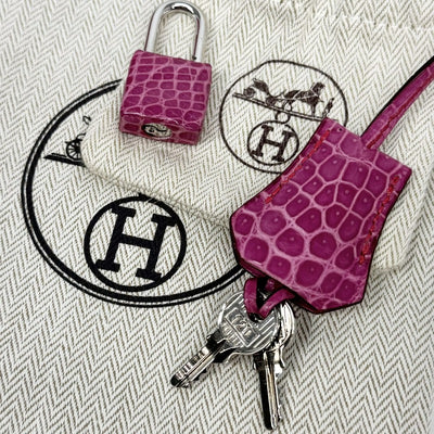 HERMES HERMES Birkin 30 Birkin 30 Polosus Crocodile Fuchsia Pink Pink Silver Metal Fittings