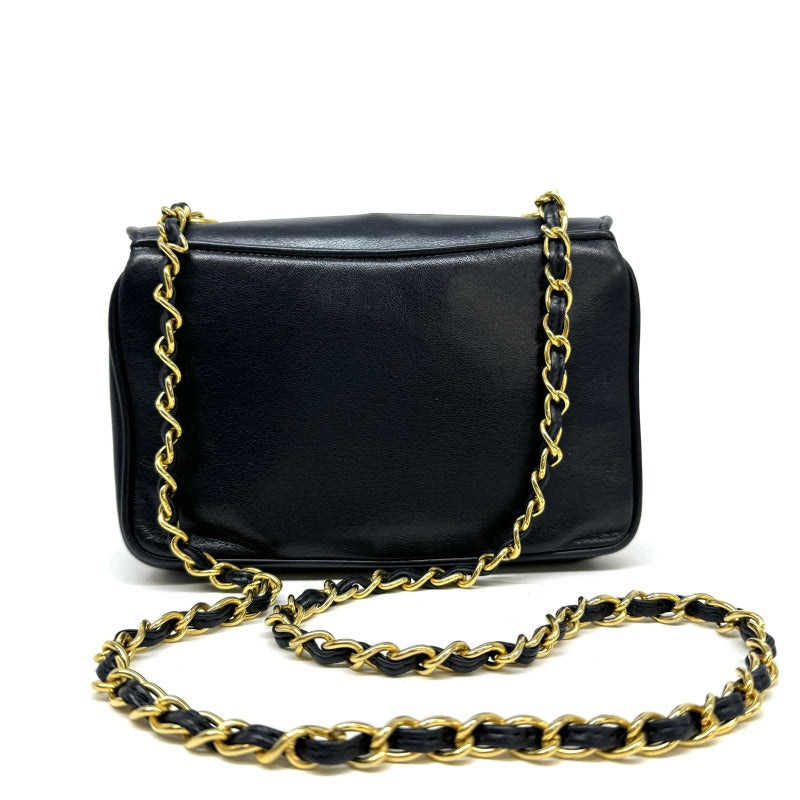 CHANEL CHANEL bag shoulder bag lambskin navy navy gold hardware chain bag coco mark big coco