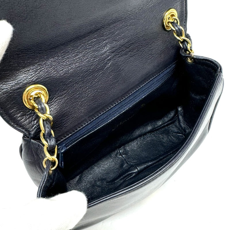 CHANEL CHANEL bag shoulder bag lambskin navy navy gold hardware chain bag coco mark big coco