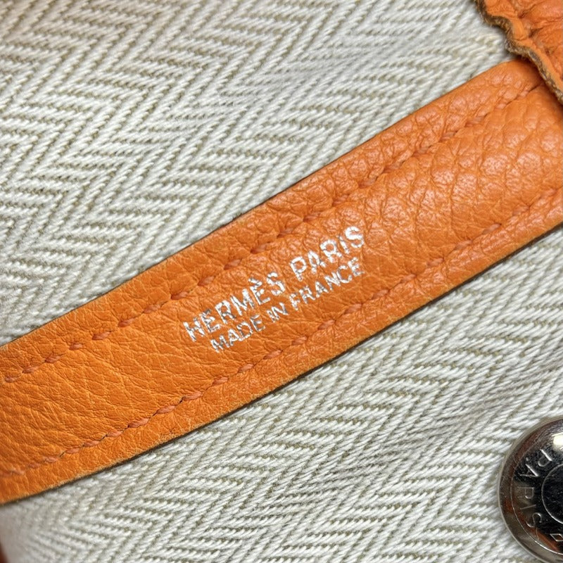 エルメス HERMES ガーデンパーティTPM ガーデンパーティ TPM ガーデンパーティ30 ガーデンパーティー バッグ トートバッグ ネゴンダ オレンジ シルバー金具