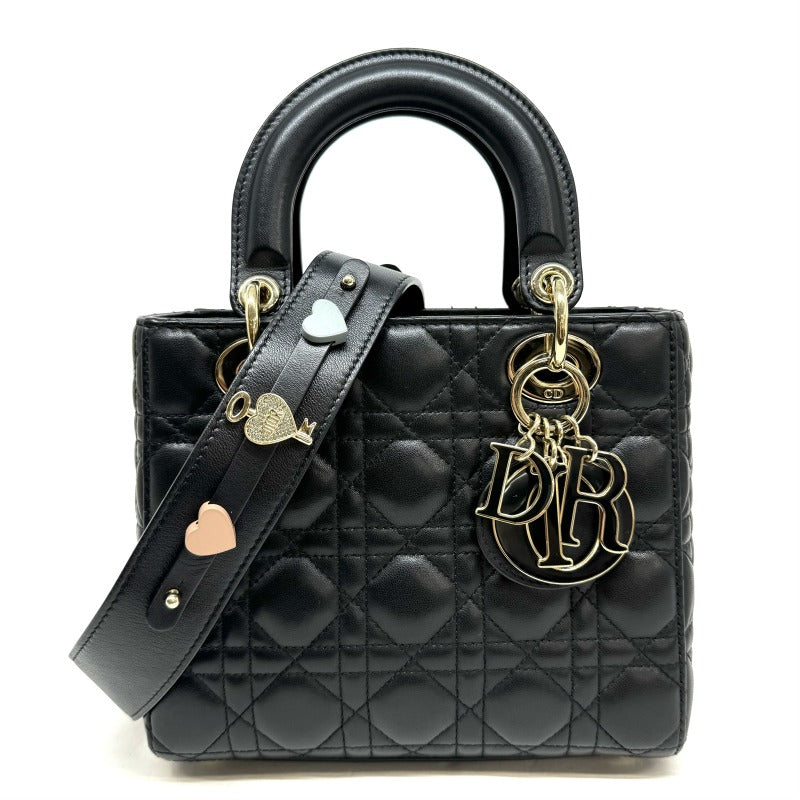 クリスチャンディオール CHRISTIAN DIOR レディディオール スモール LADY DIOR MY ABCDIOR MYABC カナージュバッグ バッグ トートバッグ ショルダーバッグ カナージュ ブラック 黒 ゴールド金具