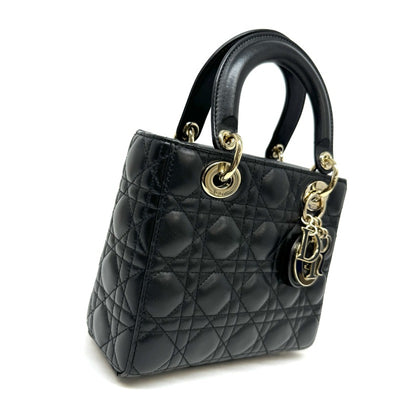 CHRISTIAN DIOR 기독교 디올 Lady dior small LADY DIOR MY ABCDIOR MYABC Cannage bag 가방, 토트 백, 숄더 백 Cannage 블랙 골드 메탈 피팅