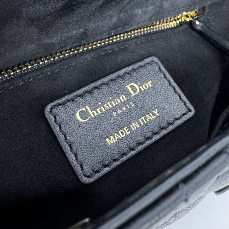 クリスチャンディオール CHRISTIAN DIOR レディディオール スモール LADY DIOR MY ABCDIOR MYABC カナージュバッグ バッグ トートバッグ ショルダーバッグ カナージュ ブラック 黒 ゴールド金具