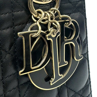 クリスチャンディオール CHRISTIAN DIOR レディディオール スモール LADY DIOR MY ABCDIOR MYABC カナージュバッグ バッグ トートバッグ ショルダーバッグ カナージュ ブラック 黒 ゴールド金具