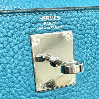 エルメス HERMES ケリー28 ヴェルソ ケリー 28 バッグ トートバッグ ショルダーバッグ トリヨンクレマンス ブルーイズミール ブルー 青 シルバー金具 バイカラー