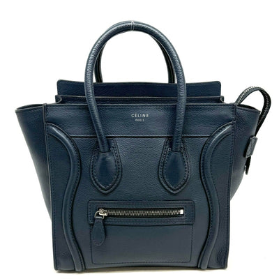 CELINE 席琳 Luggage micro Micro luggage Luggage micro 袋子，手提袋，胸小腿，蓝色，银色配件，手袋