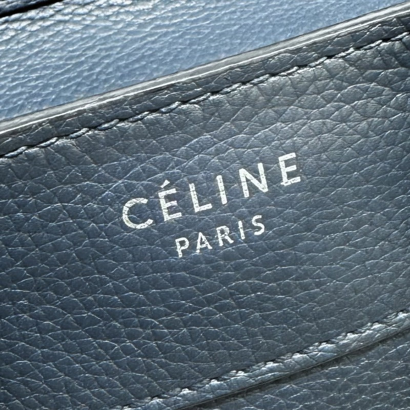 CELINE 席琳 Luggage micro Micro luggage Luggage micro 袋子，手提袋，胸小腿，蓝色，银色配件，手袋