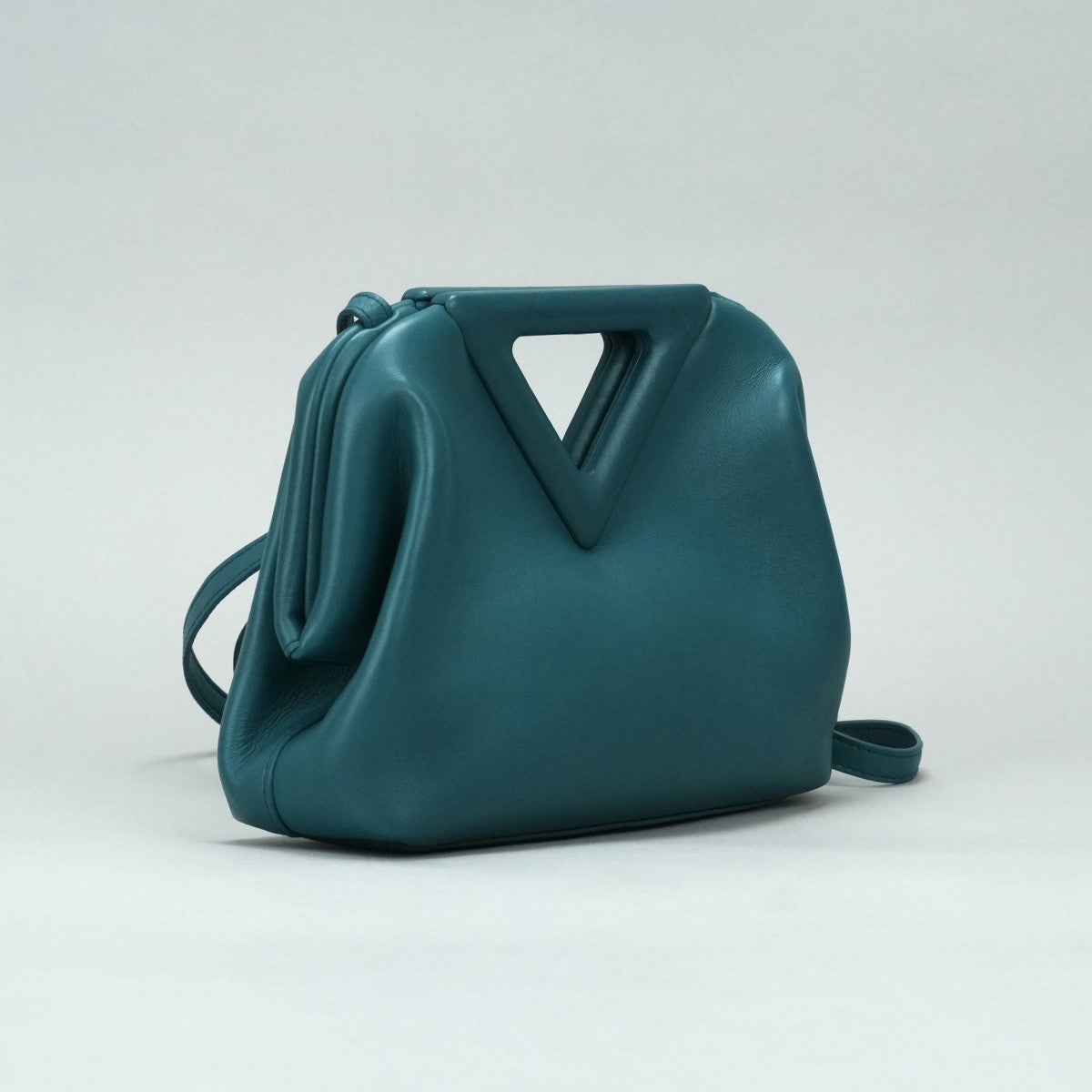 BOTTEGA VENETA BOTTEGAVENETA Triangle Point small Bag, Tote bag, Shoulder bag, Leather, Blue, Green, Blue, Gold hardware