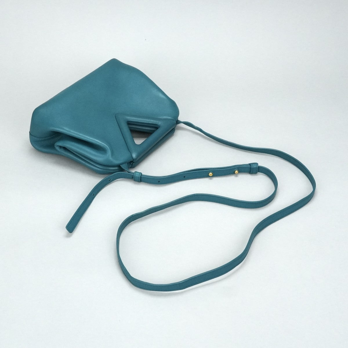 BOTTEGA VENETA BOTTEGAVENETA Triangle Point small Bag, Tote bag, Shoulder bag, Leather, Blue, Green, Blue, Gold hardware