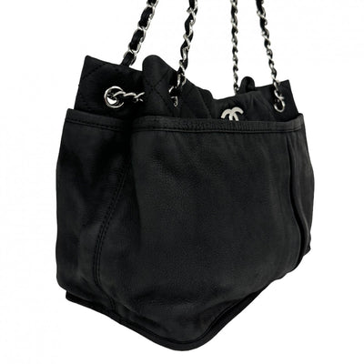 CHANEL CHANEL Matelass? Bag, tote bag, shoulder bag, nubuck, black, black, silver fittings, chain shoulder bag, Coco mark