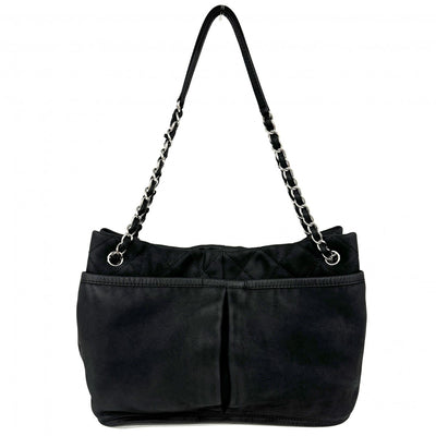 CHANEL CHANEL Matelass? Bag, tote bag, shoulder bag, nubuck, black, black, silver fittings, chain shoulder bag, Coco mark