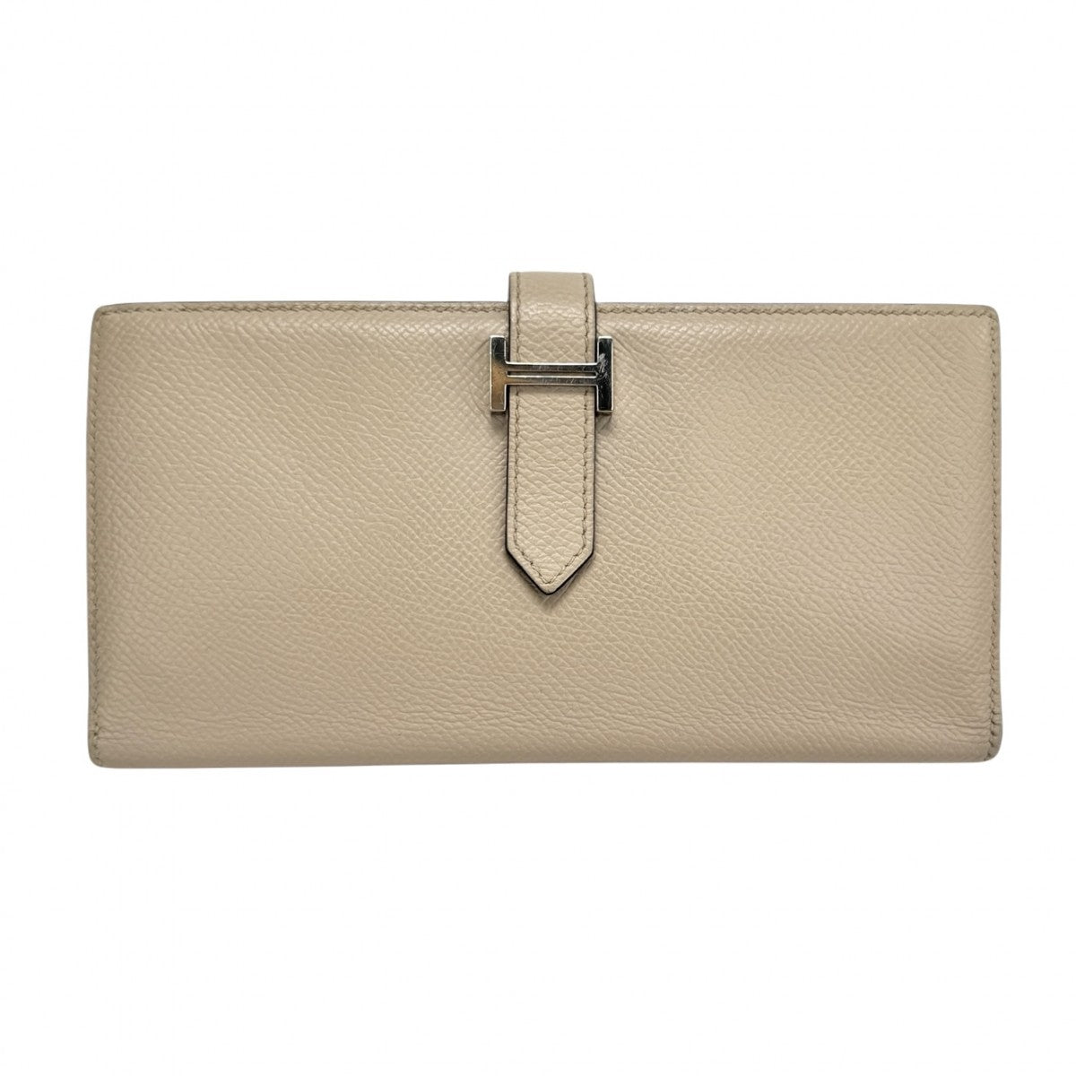 HERMES HERMES B?arn soufflet Bearn soufflet Wallet Long Wallet Epson Trench Beige Silver Metal Fittings Vaugh Epson