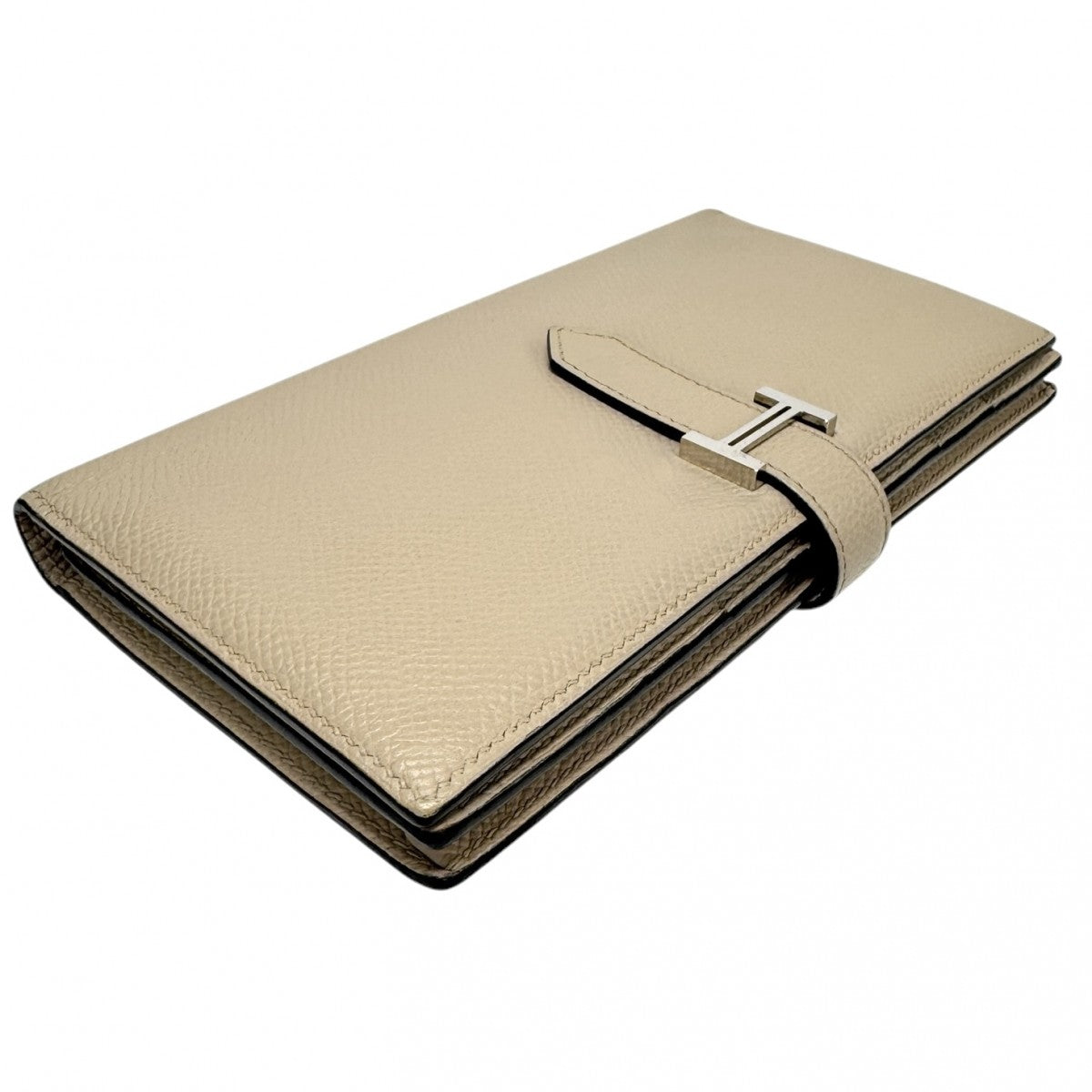 HERMES HERMES B?arn soufflet Bearn soufflet Wallet Long Wallet Epson Trench Beige Silver Metal Fittings Vaugh Epson