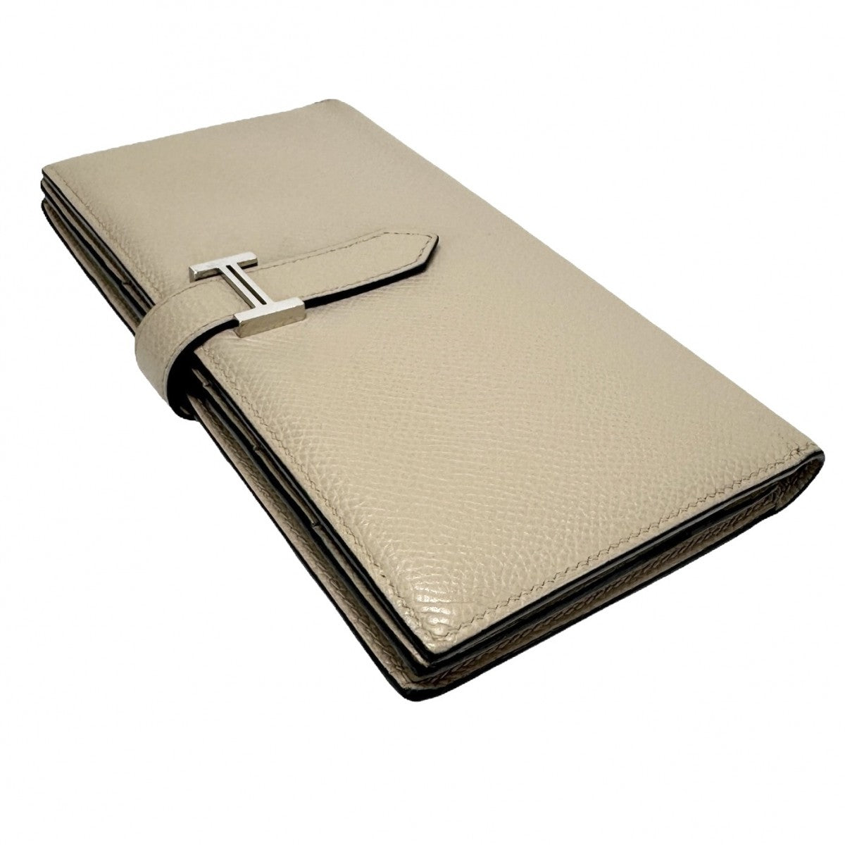 HERMES HERMES B?arn soufflet Bearn soufflet Wallet Long Wallet Epson Trench Beige Silver Metal Fittings Vaugh Epson