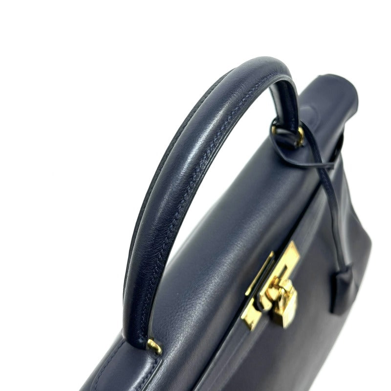 HERMES HERMES Kelly 35 Kelly 35 Bag, Tote bag, Shoulder bag, Leather, Navy, Navy, Gold hardware