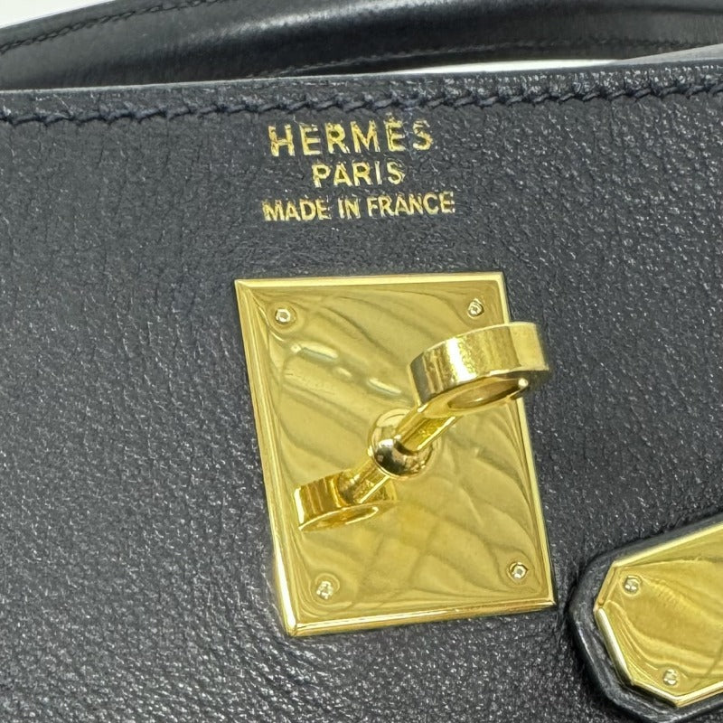 HERMES HERMES Kelly 35 Kelly 35 Bag, Tote bag, Shoulder bag, Leather, Navy, Navy, Gold hardware