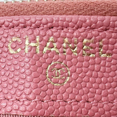 シャネル CHANEL マトラッセ バッグ ショルダーバッグ キャビアスキン ピンク ゴールド金具 チェーンウォレット WOC 財布 長財布 ココマーク