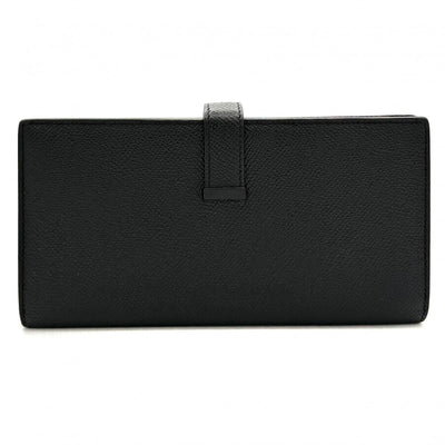 HERMES HERMES B?arn soufflet Bearn soufflet Wallet Long Wallet Epson Noir Black Gold Hardware Vaugh Epson