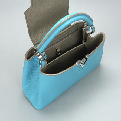 LOUIS VUITTON 路易威登 Capucines BB Capucines BB 包，手提袋，肩膀袋，托里龙皮革，绿松石，蓝色，蓝色，银色硬件，参考价格：¥1,050,500