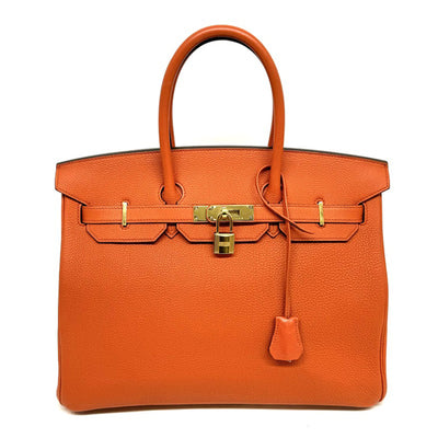 エルメス HERMES バーキン35 バーキン 35 バッグ トートバッグ トゴ テールバテュー オレンジ ゴールド金具