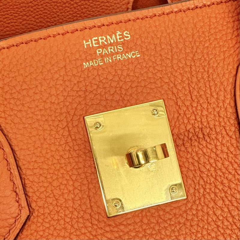 エルメス HERMES バーキン35 バーキン 35 バッグ トートバッグ トゴ テールバテュー オレンジ ゴールド金具