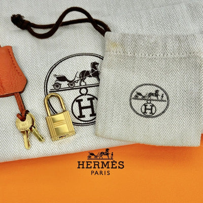 HERMES 헤르메스 Birkin 35 Birkin 35 가방, 토트 백, 토고, 테일 베이트, 오렌지, 골드 피팅