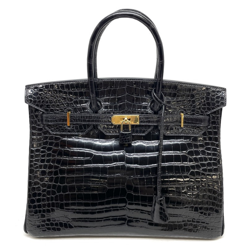 HERMES 헤르메스 Birkin 35 Birkin 35 폴로스 크로 코디일 누아르 블랙 골드 하드웨어 이국