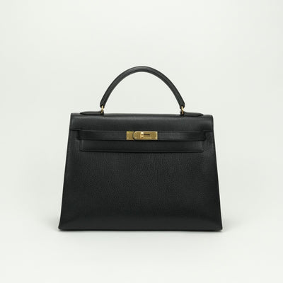 エルメス HERMES ケリー32 ケリー 32 バッグ トートバッグ アルデンヌ ノワール Noir ブラック black 黒 ゴールド金具
