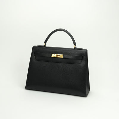 エルメス HERMES ケリー32 ケリー 32 バッグ トートバッグ アルデンヌ ノワール Noir ブラック black 黒 ゴールド金具
