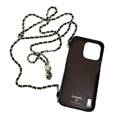 CHANEL CHANEL Matelasse iPhone13Pro iPhone 13 Pro Other Caviar skin black gold hardware iPhone case smartphone case