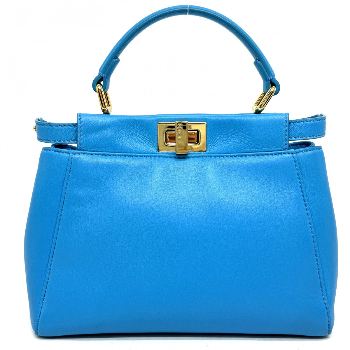 FENDI FENDI Peekaboo small Mini peekaboo Peekaboo mini Bag, tote bag, shoulder bag, nappa leather, blue, blue, gold hardware, handbag