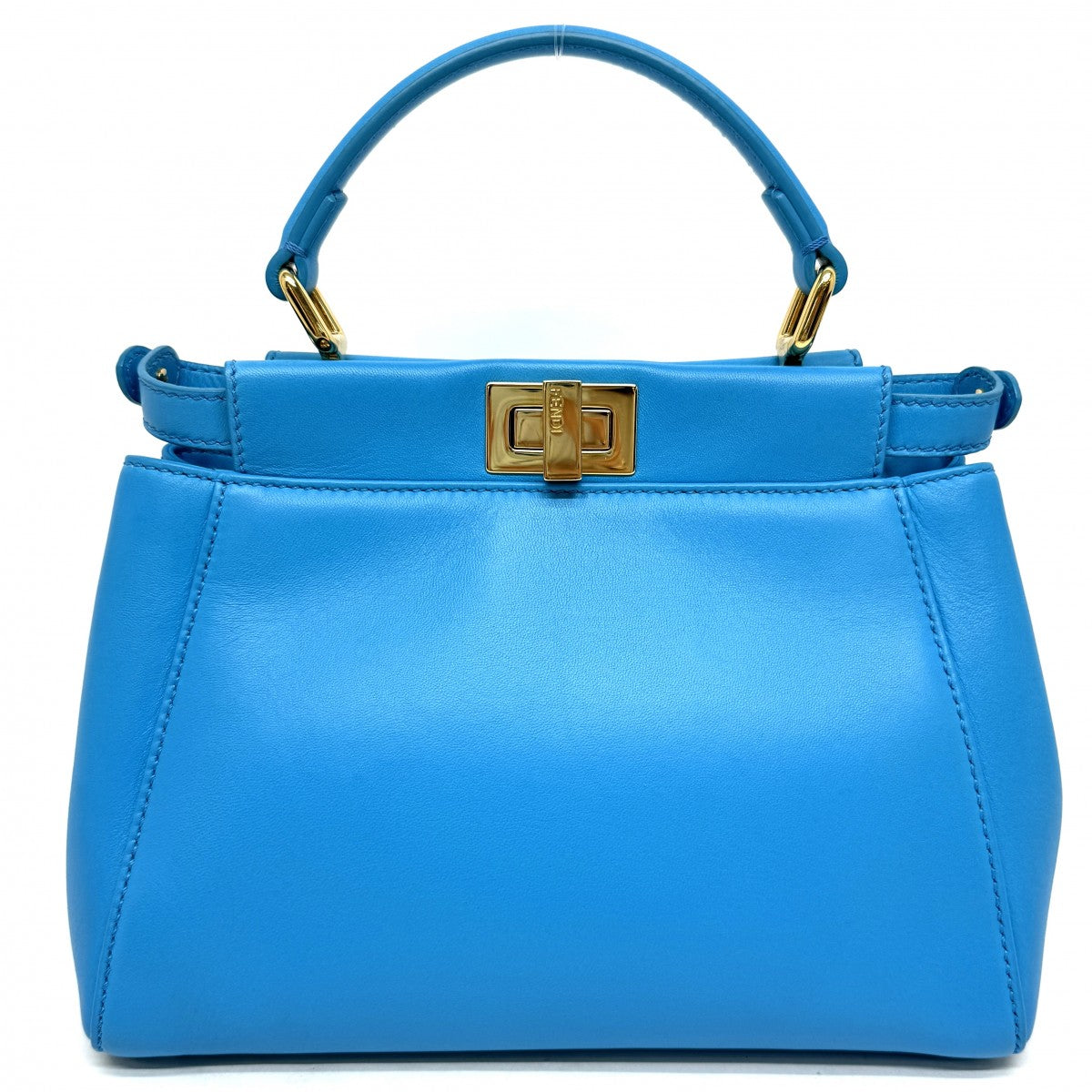 FENDI FENDI Peekaboo small Mini peekaboo Peekaboo mini Bag, tote bag, shoulder bag, nappa leather, blue, blue, gold hardware, handbag