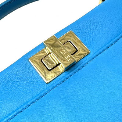 FENDI FENDI Peekaboo small Mini peekaboo Peekaboo mini Bag, tote bag, shoulder bag, nappa leather, blue, blue, gold hardware, handbag