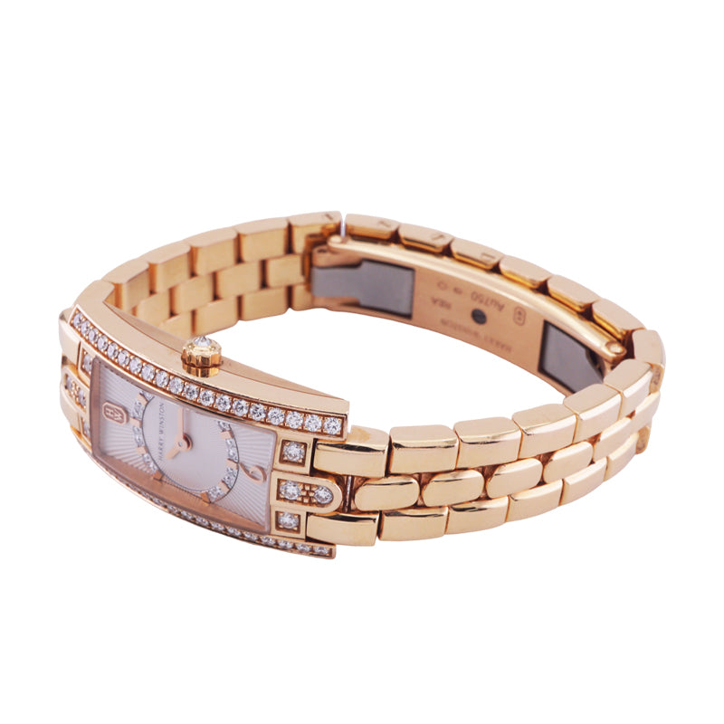 HARRY WINSTON HARRY WINSTON Avenue C Mini Art Deco Avenue C Mini 750PG Rose Gold Pink Gold