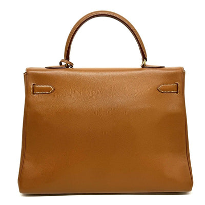 HERMES 헤르메스 Kelly 35 Kelly 35 interior stitch 가방, 토트 백, 숄더백, 쿠슈 벨, 금, 갈색, 갈색, 금 피팅