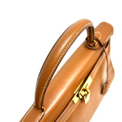 HERMES HERMES Kelly 35 Kelly 35 interior stitch Bag, Tote Bag, Shoulder Bag, Kushbell, Gold, Brown, Brown, Gold Fittings