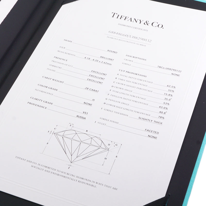 ティファニー TIFFANY&Co. ティファニー ハーモニー ラウンド ブリリアント エンゲージメント リング プラチナ リング 指輪 Pt950 プラチナ ダイヤリング 婚約指輪