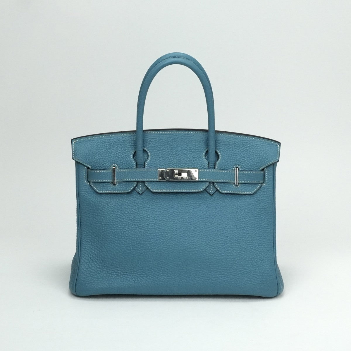 HERMES 헤르메스 Birkin 30 Birkin 30 가방, 토트 백, 토고, 블루 진, 블루, 실버 피팅