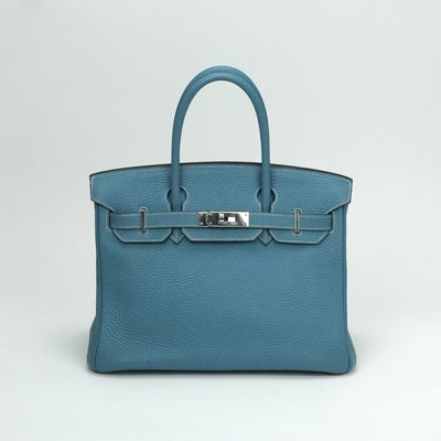 HERMES 爱马仕 Birkin 30 Birkin 30 包，手提袋，多哥，蓝色牛仔，蓝色，银色配件