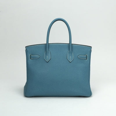 HERMES 헤르메스 Birkin 30 Birkin 30 가방, 토트 백, 토고, 블루 진, 블루, 실버 피팅