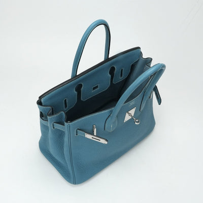 HERMES HERMES Birkin 30 Birkin 30 Bag, Tote Bag, Togo, Blue Jean, Blue, Silver Fittings