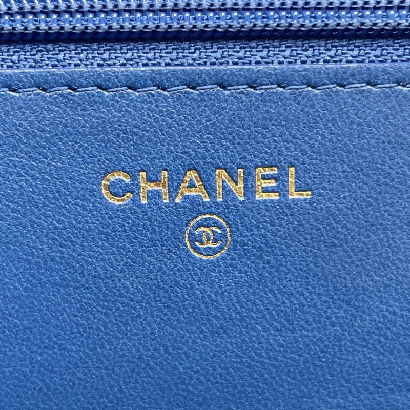 シャネル CHANEL シャネル19 バッグ ショルダーバッグ ラムスキン ブルー 青 シルバー金具 ゴールド金具 チェーンショルダーバッグ チェーンウォレット WOC