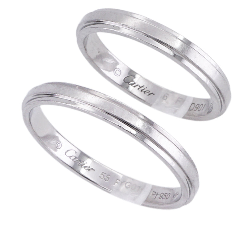 カルティエ Cartier カルティエ ダムール ウェディング リング CARTIER D AMOUR WEDDING BAND リング 指輪 Pt950 シルバー 結婚指輪　ペアリング